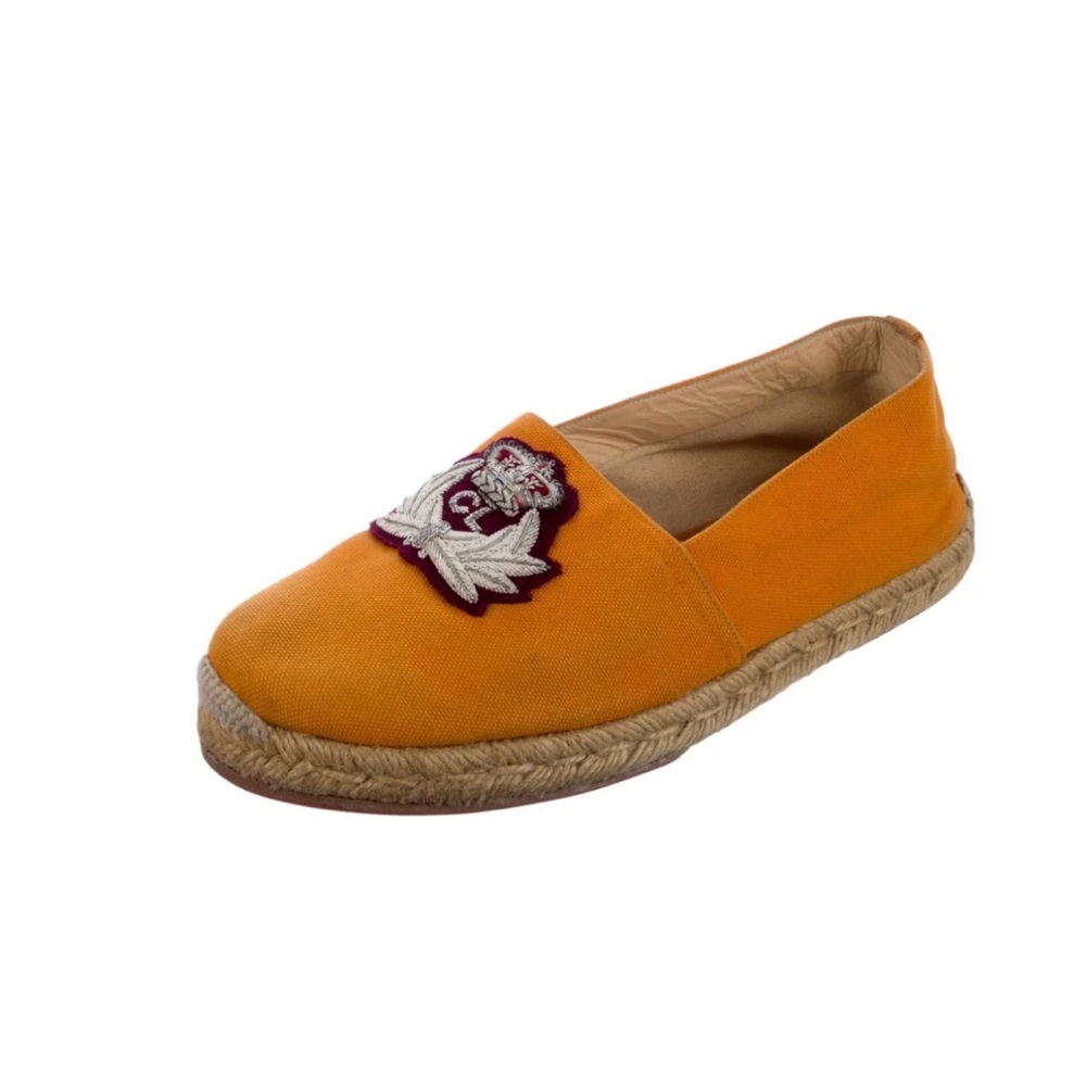 Christian Louboutin Orange Espadrille with Embroidered Crest